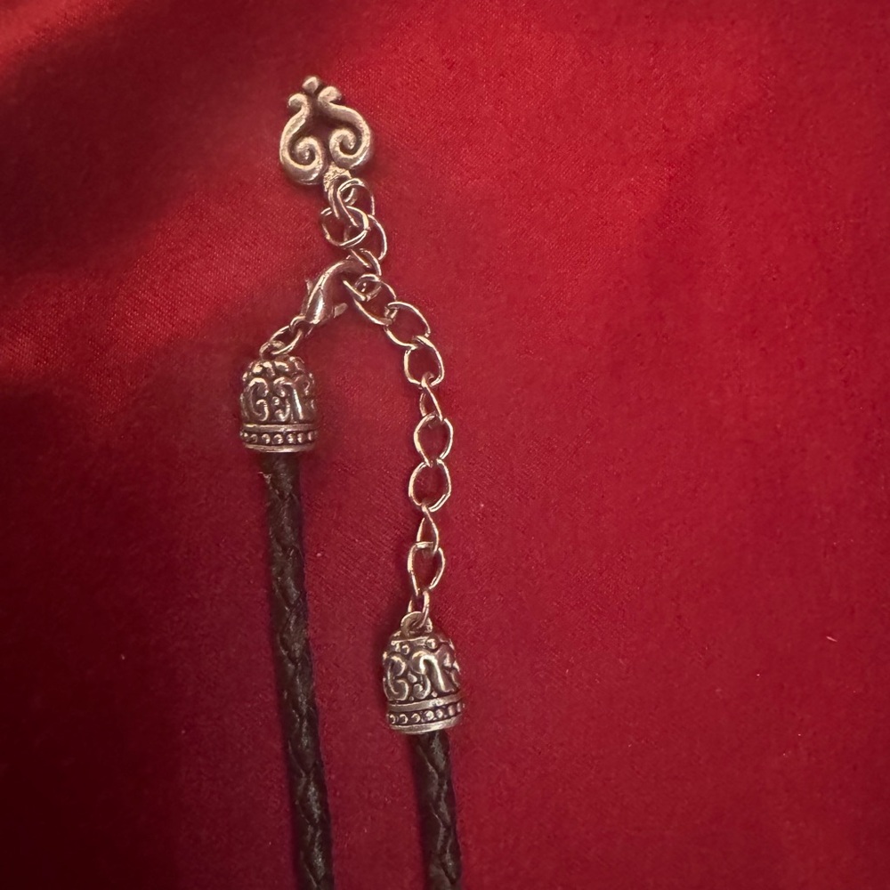Silver Pendant on Black Cord Necklace - Picture 6 of 6